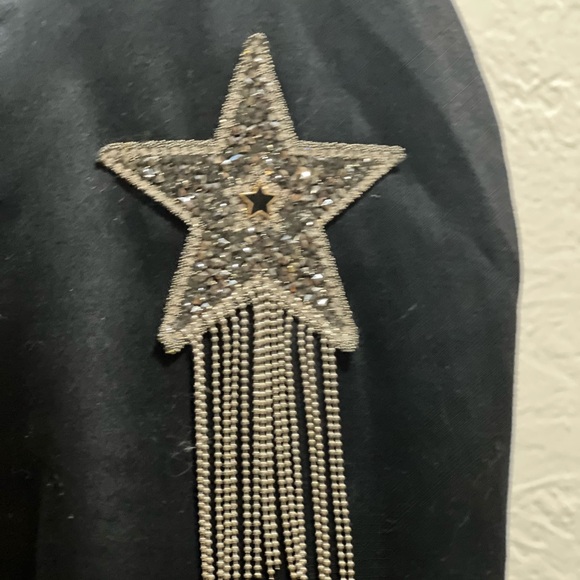 Black blazer with star in denim and fabric - Picture 4 of 10